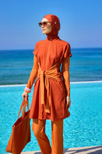 Full Coverage Islamic Swimsuit with Waist Tie | M2523-2 - By Baano