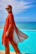 Marina Orange Silky Pareo – P2516-2 Marina Modest