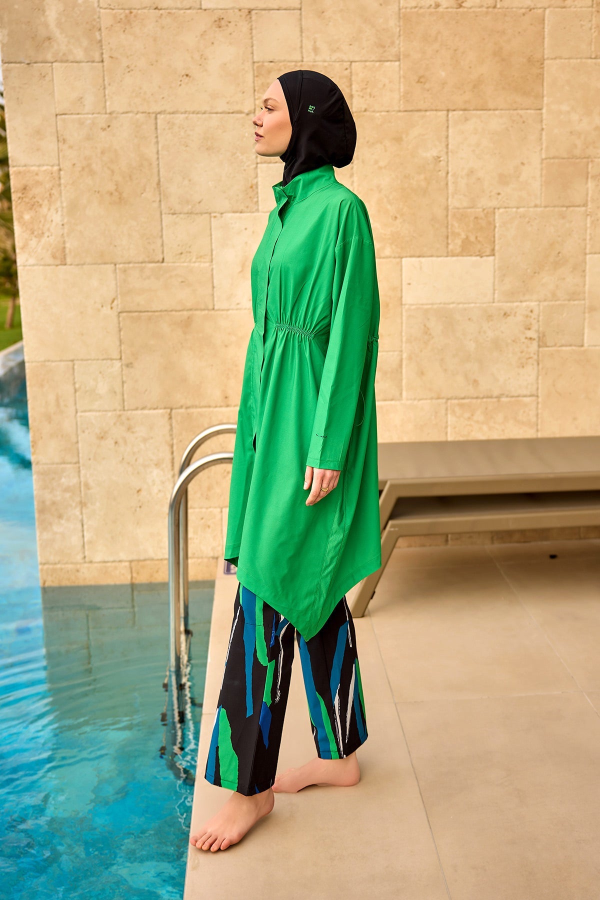 Green High Performance Full Coverage Burkini Set M2503-1 - By Baano