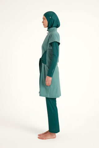 Olive Modest Burkini Set – High Collar Full Coverage Swimwear M2523-1 - By Baano