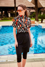 Woven Black Half Coverage Swimsuit M2441 Marina Modest