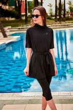 Lycra Black Half Coverage Swimsuit M2459 Marina Modest