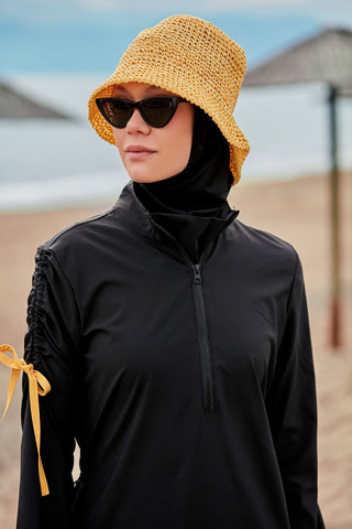 Woven Black Burkini Modest Swimwear M2431 - By Baano