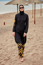 Woven Black Burkini Modest Swimwear M2431 Marina Modest