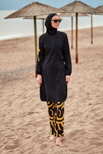 Woven Black Burkini Modest Swimwear M2431 Marina Modest