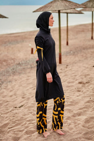 Woven Black Burkini Modest Swimwear M2431 - By Baano