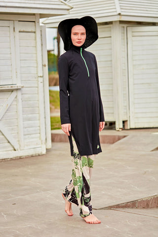 Woven Black Burkini Modest Swimwear M2425 - By Baano