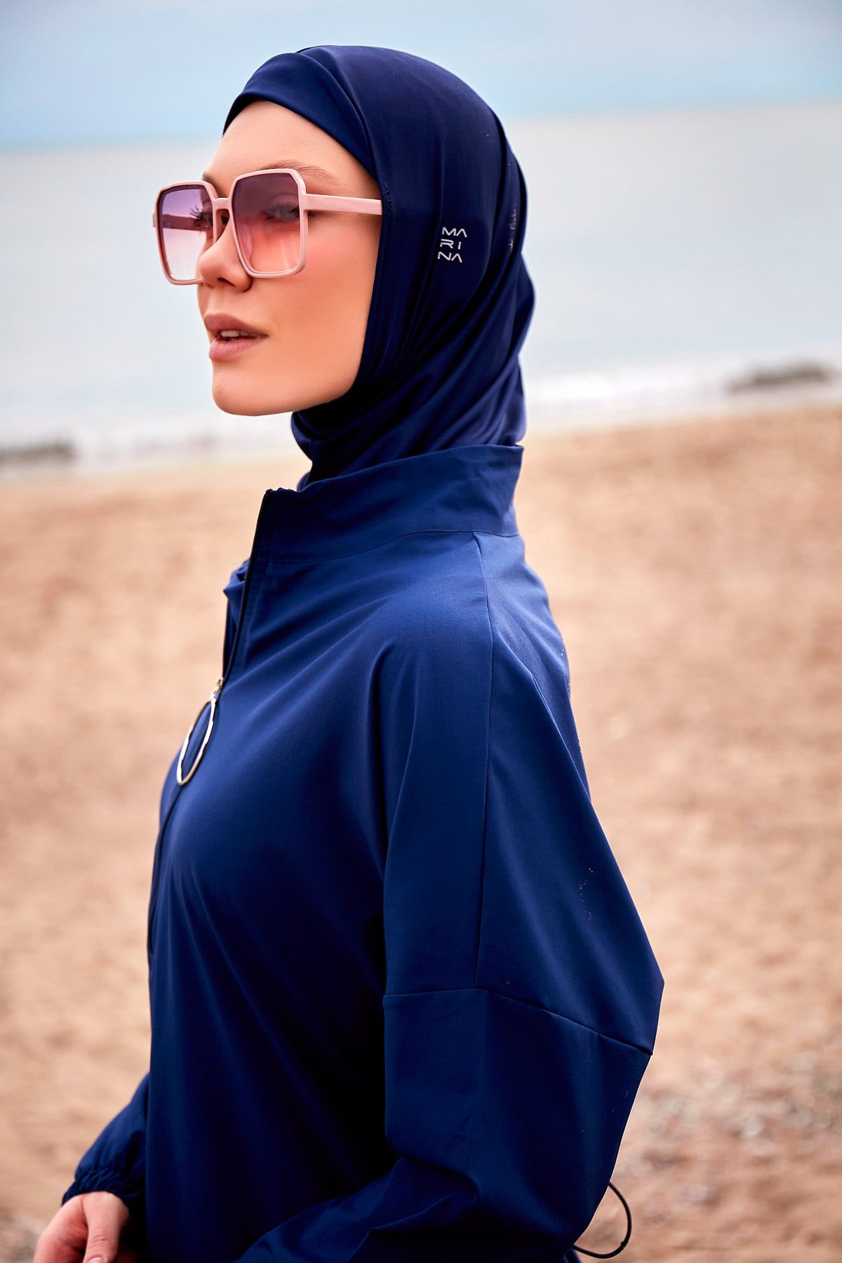 Woven Navy Burkini Modest Swimwear M2403 Marina Modest