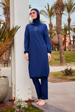 Woven Navy Burkini Modest Swimwear M2403 Marina Modest