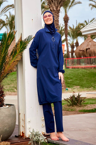 Woven Navy Burkini Modest Swimwear M2403 - By Baano