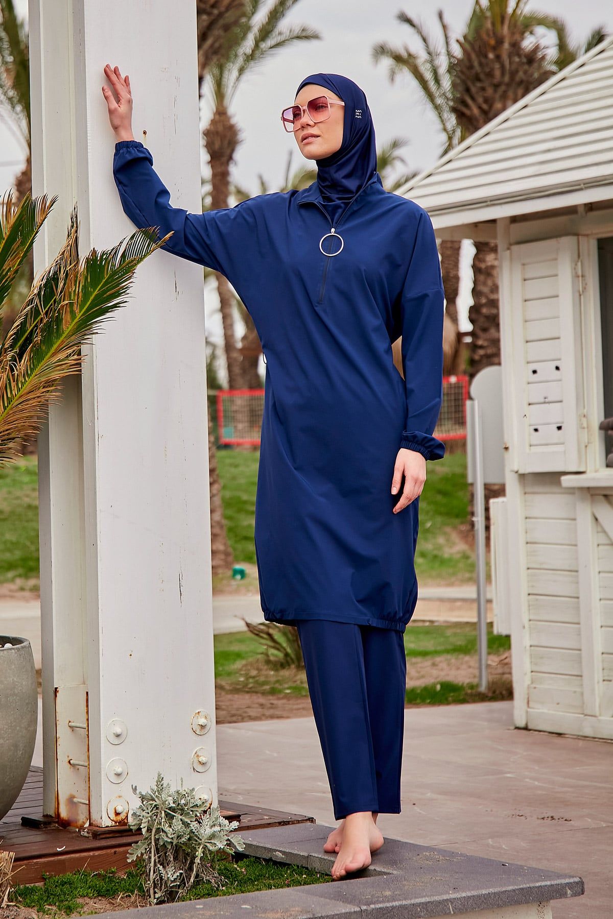 Woven Navy Burkini Modest Swimwear M2403 Marina Modest