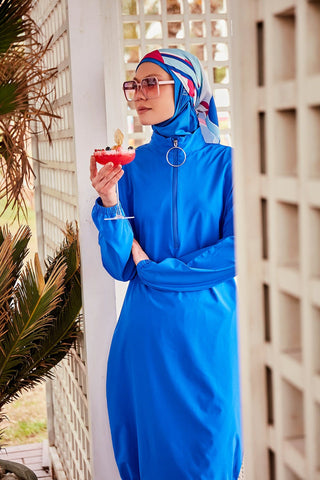 Woven Sax Burkini Modest Swimwear M2404 - By Baano