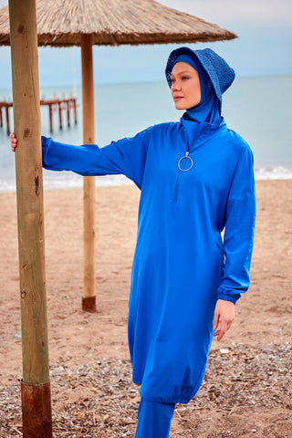 Woven Sax Burkini Modest Swimwear M2404 - By Baano