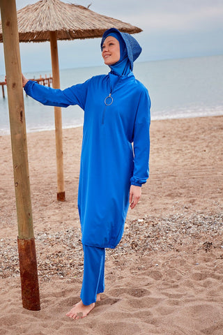 Woven Sax Burkini Modest Swimwear M2404 - By Baano