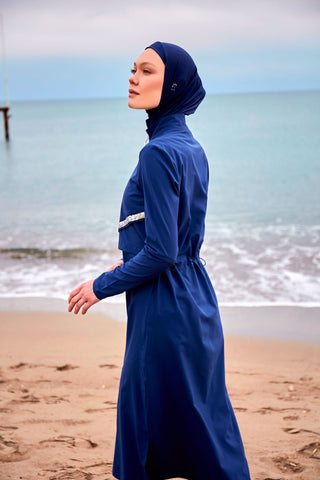Woven Navy Burkini Modest Swimwear M2411 - By Baano
