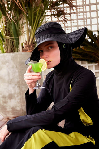 Woven Black Burkini Modest Swimwear M2420 - By Baano