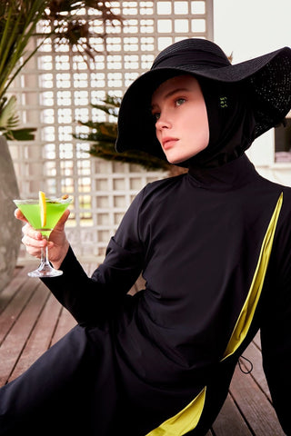 Woven Black Burkini Modest Swimwear M2420 - By Baano
