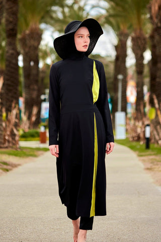 Woven Black Burkini Modest Swimwear M2420 - By Baano