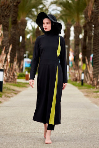 Woven Black Burkini Modest Swimwear M2420 - By Baano