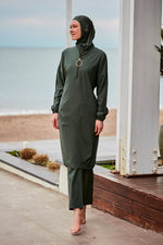 Woven Khaki Burkini Modest Swimwear M2406 Marina Modest