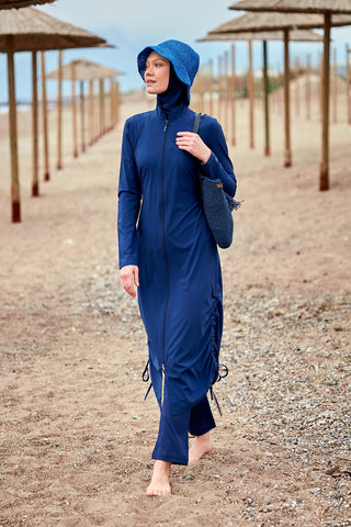 Woven Navy Burkini Modest Swimwear M2416 - By Baano