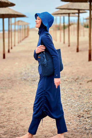 Woven Navy Burkini Modest Swimwear M2416 - By Baano