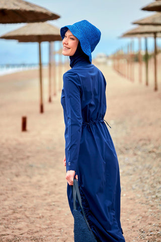 Woven Navy Burkini Modest Swimwear M2416 - By Baano
