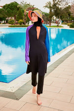 Stretchy Black Full-Coverage Modest Swimsuit M2475 Marina Modest