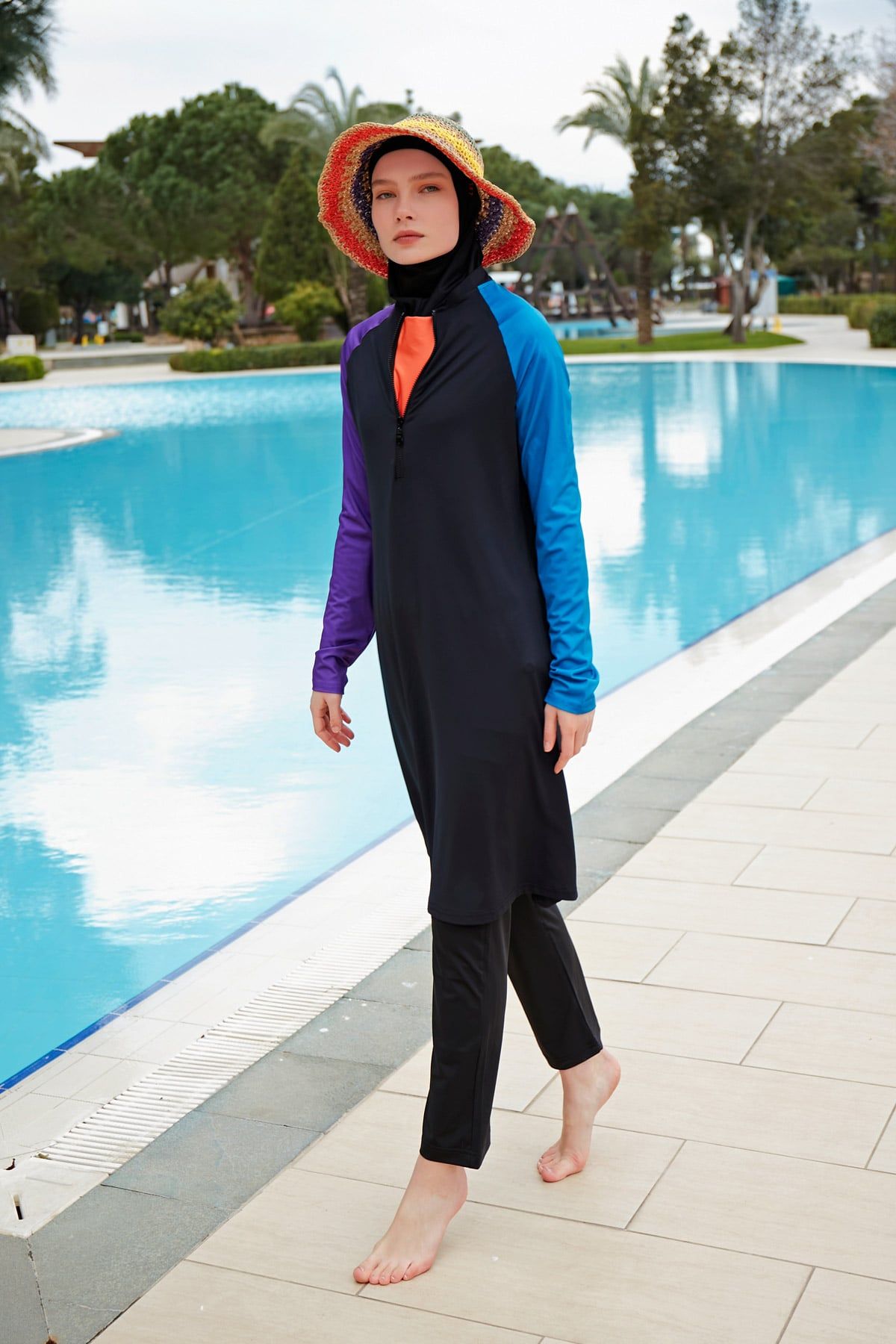 Stretchy Black Full-Coverage Modest Swimsuit M2475 Marina Modest