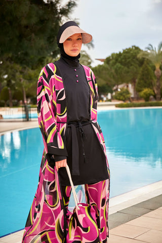 Lycra Black Burkini Modest Swimwear M2481 - By Baano