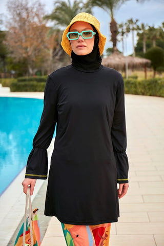 Lycra Black Burkini Modest Swimwear M2473 - By Baano