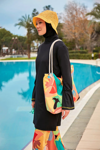 Lycra Black Burkini Modest Swimwear M2473 - By Baano