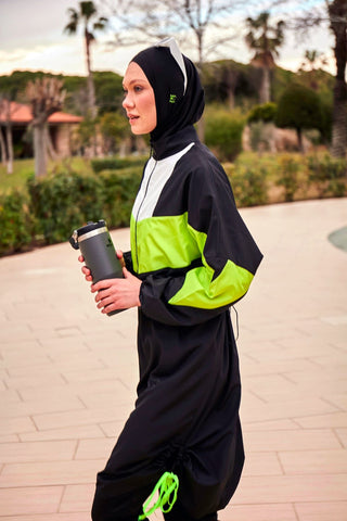 Woven Black Burkini Modest Swimwear M2421 - By Baano