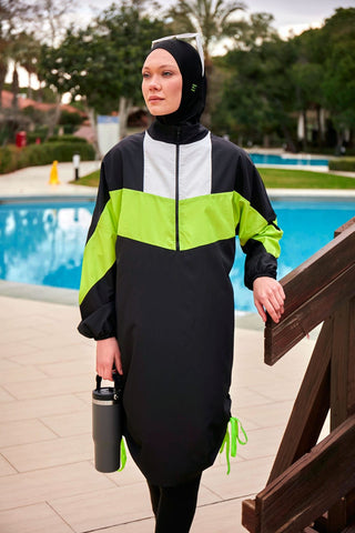 Woven Black Burkini Modest Swimwear M2421 - By Baano