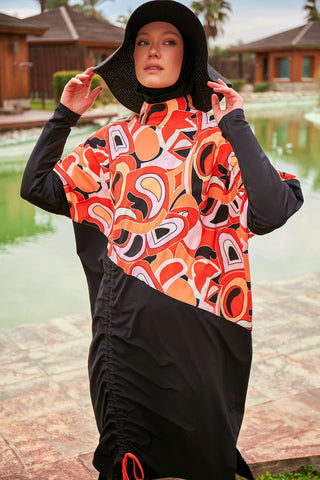Woven Black Burkini Modest Swimwear M2426 - By Baano