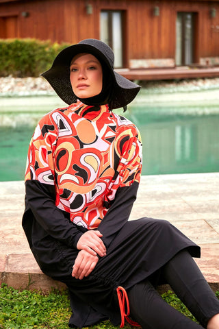 Woven Black Burkini Modest Swimwear M2426 - By Baano