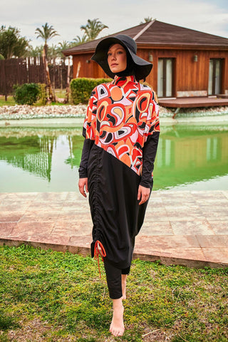 Woven Black Burkini Modest Swimwear M2426 - By Baano