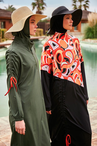 Woven Black Burkini Modest Swimwear M2426 - By Baano
