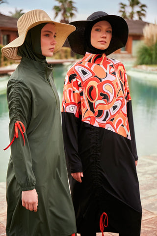 Woven Khaki Burkini Modest Swimwear M2432 - By Baano