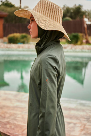 Woven Khaki Burkini Modest Swimwear M2432 - By Baano