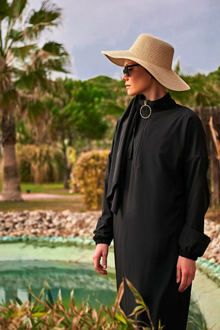 Woven Black Burkini Modest Swimwear M2402 - By Baano