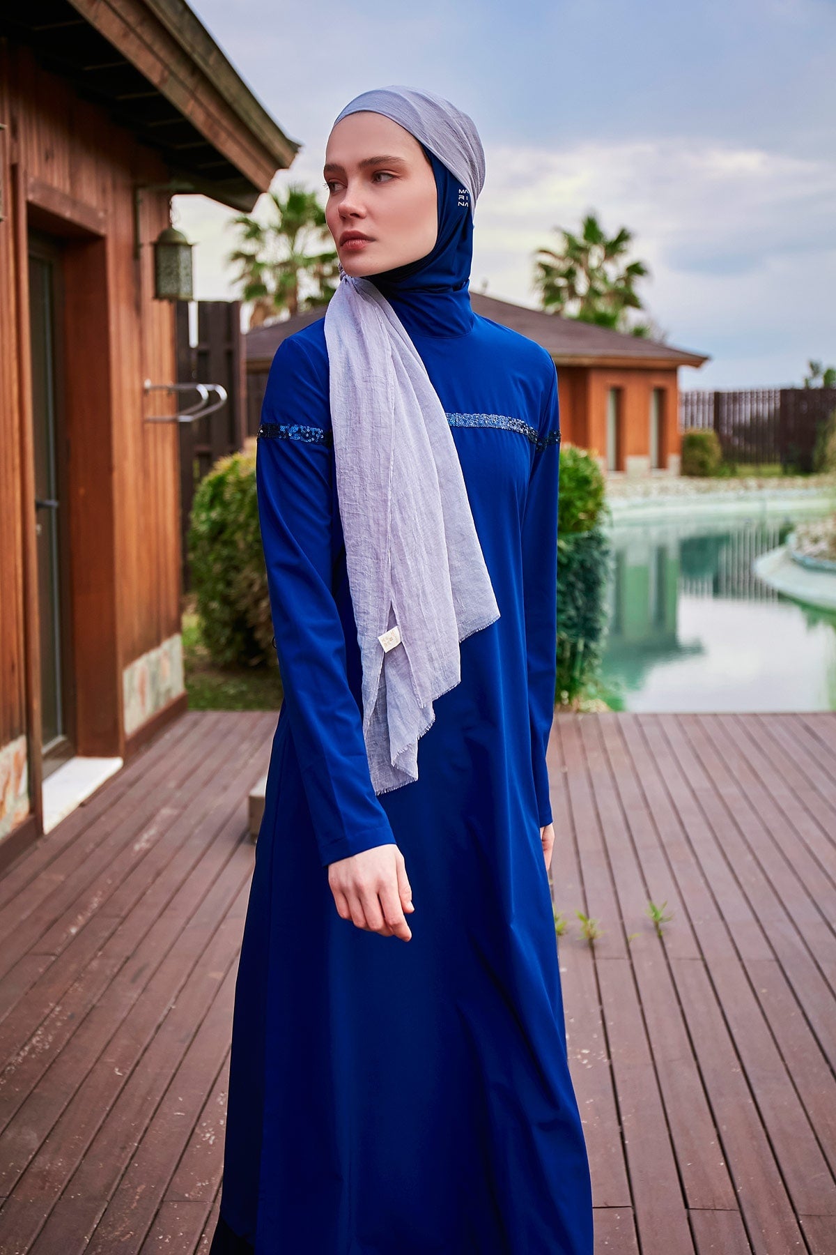 Woven Navy Burkini Modest Swimwear M2434 - By Baano