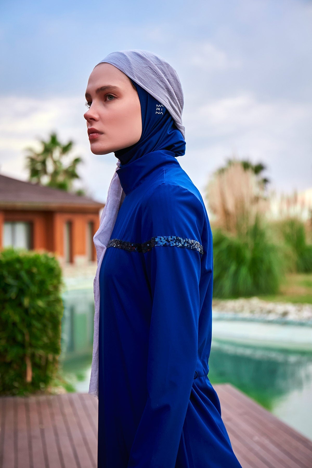 Woven Navy Burkini Modest Swimwear M2434 - By Baano