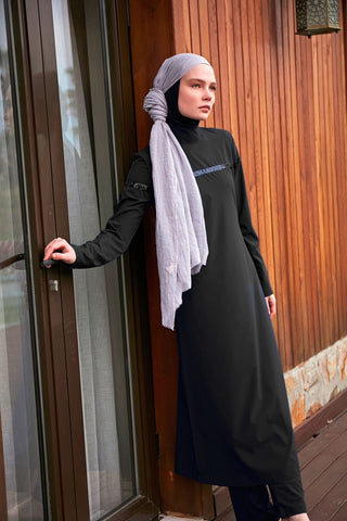Woven Black Burkini Modest Swimwear  M2433 - By Baano