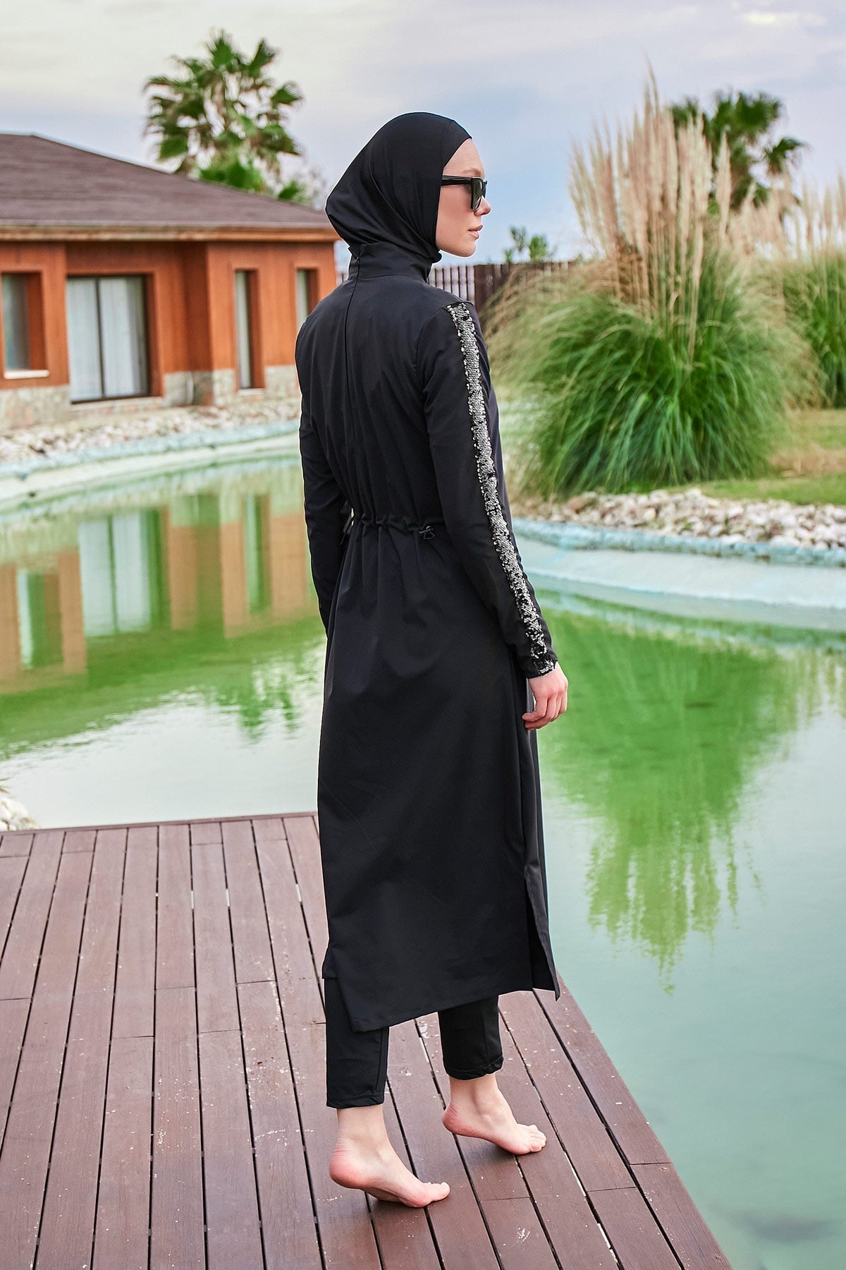 Woven Black Burkini Modest Swimwear M2417 Marina Modest