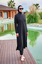 Woven Black Burkini Modest Swimwear M2417 Marina Modest