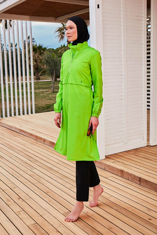 Woven Green Burkini Modest Swimwear M2407 - By Baano