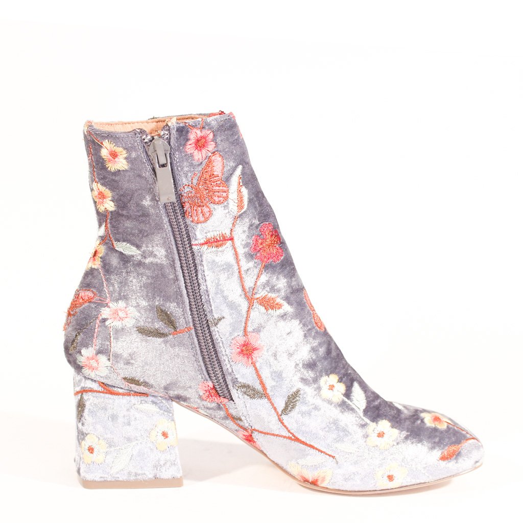 Marino Velvet Booties Chelsea Crew