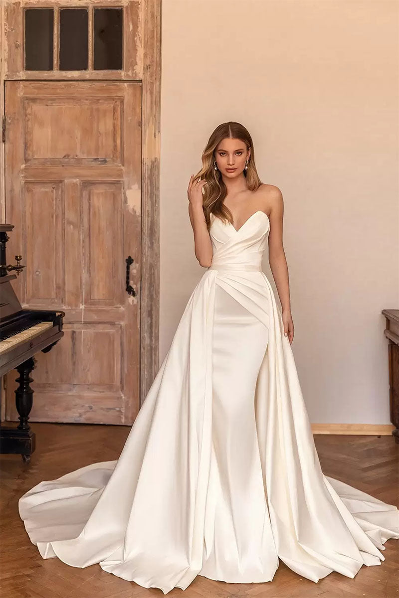 Marlene Strapless Satin Wedding Dress - By Baano
