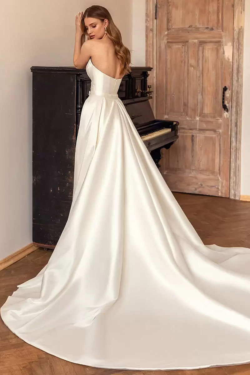 Marlene Strapless Satin Wedding Dress - By Baano